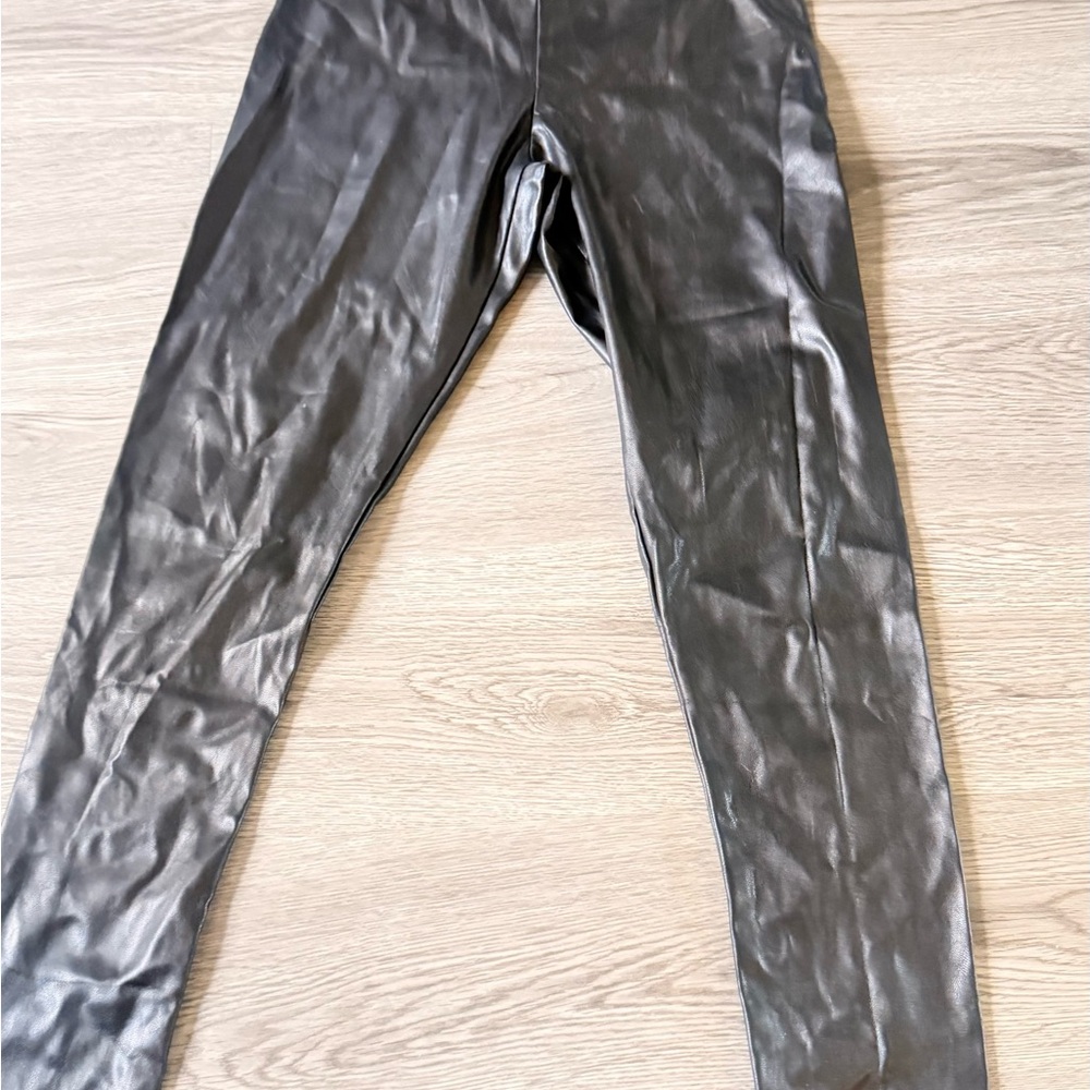 Sleek Black Faux Leather Leggings